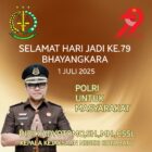 Kantor Kejaksaan Negeri Kota Batu. Kepala Kejaksaan beserta Jajaran dan Staf Mengucapkan Selamat Hari Jadi Bhayangkara Ke - 79 - 2025. Polri Untuk Masyarakat