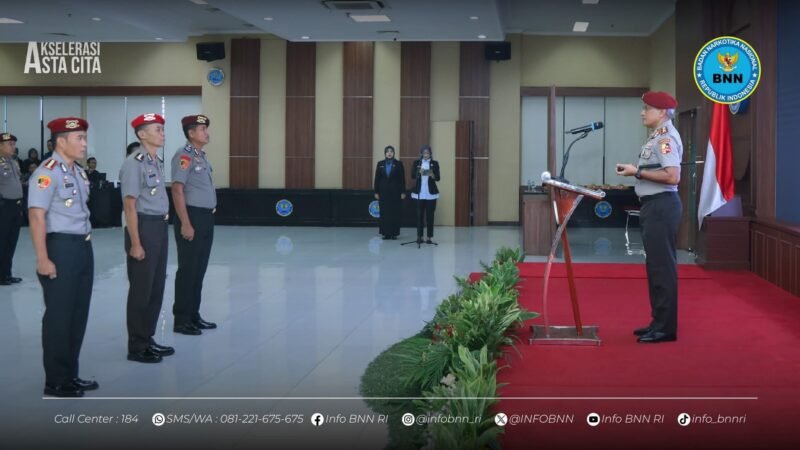 KEPALA BNN RI PIMPIN UPACARA KORPS RAPORT ANGGOTA POLRI PENUGASAN DI BNN