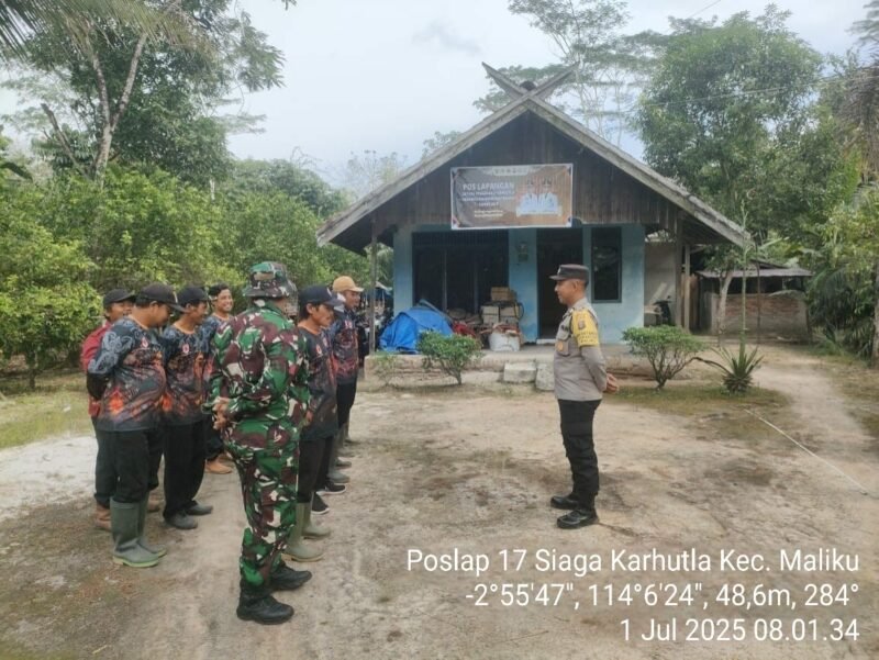 Apel Kesiapan Patroli, Terpadu dalam Rangka Pencegahan Karhutla di Wilkum Polsek Maliku