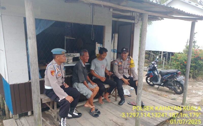 Polsek Kahayan Kuala, melaksanakan giat Binluh himbauan tentang larangan Narkoba di wilayah kecamatan Kahayan Kuala
