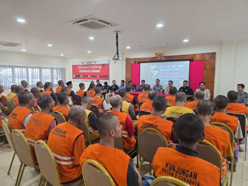 DPD Kongres Advokat Indonesia, Jawa Timur Berikan Penyuluhan Dan Konsultasi Hukum Secara Gratis Kepada Ratusan Tahanan Di Medaeng