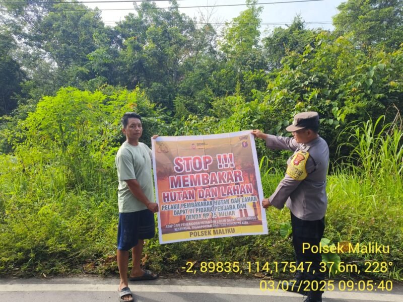 Bhabinkamtibmas Polsek Maliku Sampaikan Himbauan Larangan Karhutla Kepada Warga Masyarakat