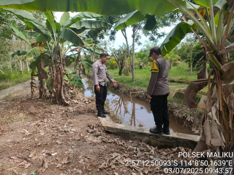 Polsek Maliku Monitoring Kondisi Sekat Kanal, Pastikan Kondisi Sekat Kanal Berfungsi dengan Baik
