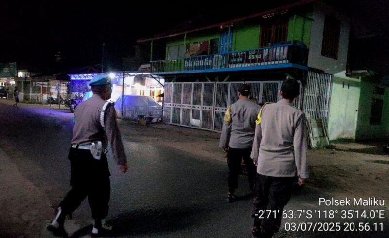 Kegiatan Patroli Malam Polsek Maliku Tekan Potensi Gangguan Kamtibmas