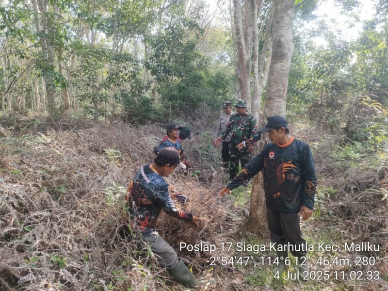 Monitoring daerah Rawan Karhutla dalam Kegiatan Patroli Terpadu Wilkum Polsek Maliku