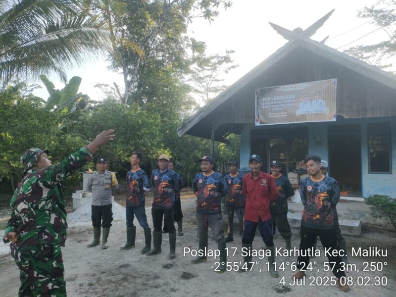 Personel Poslap 17 Awali Kegiatan Patroli Terpadu Wilkum Polsek Maliku Laksanakan Apel Kesiapan