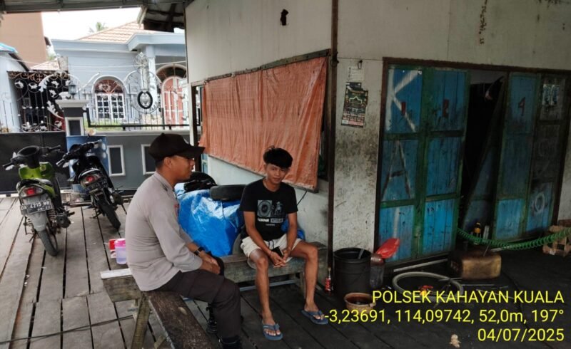 Polsek Kahayan Kuala melaksanakan giat Binluh himbauan tentang larangan Narkoba di wilayah kecamatan Kahayan Kuala