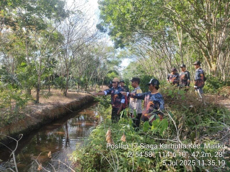 Patroli Terpadu Pos Lapangan (Poslap) 17 Cegah Karhutla di Wilayah Hukum Polsek Maliku