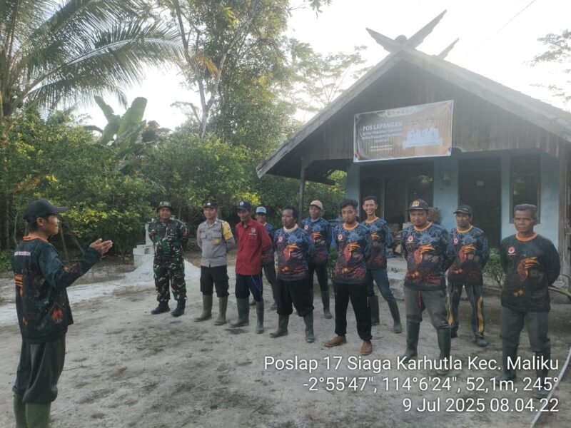 Apel Pagi Personel Patroli Terpadu Antisipasi Bencana Karhutla di wilkum Polsek Maliku