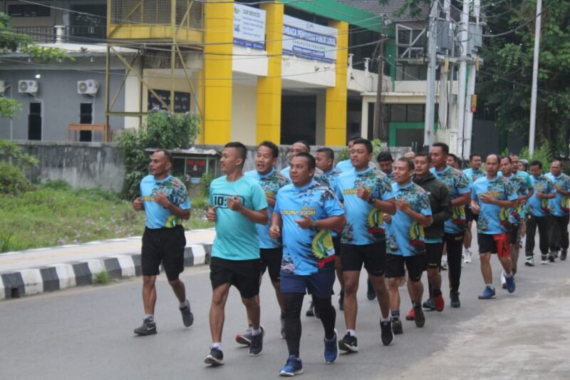 Kodim 1008/Tabalong Gelar Lari Pagi, Bersama untuk Jaga Kebugaran Prajurit