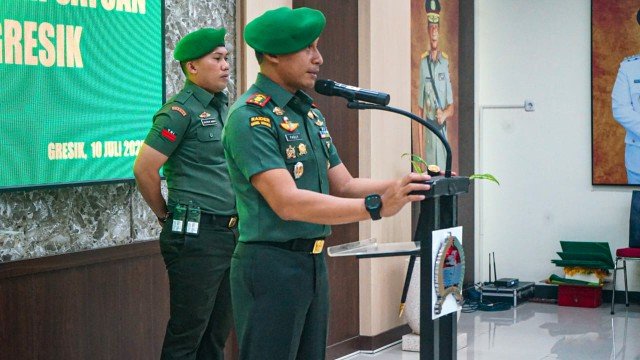 Dandim 0817/Gresik Pimpin Langsung Acara Korp Raport Pindah Satuan Danramil