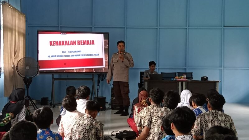 Polsek Kahayan Kuala, melalui Pungsi Binmas melaksanakan giat Sosialisasi Bullying, Narkoba & larangan judi Online