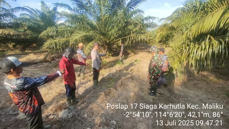 Pos Lapangan (Poslap) 17 Laksanakan Patroli Daerah Rawan Karhutla diwilkum Polsek Maliku