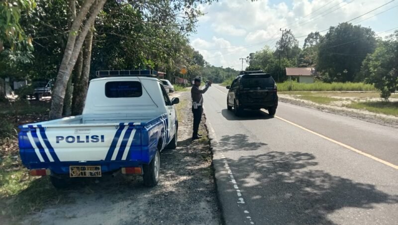 Sat Lantas Polres Pulang Pisau Laksanakan Patroli KTL dan Pencegahan Laka Lantas di Daerah Rawan