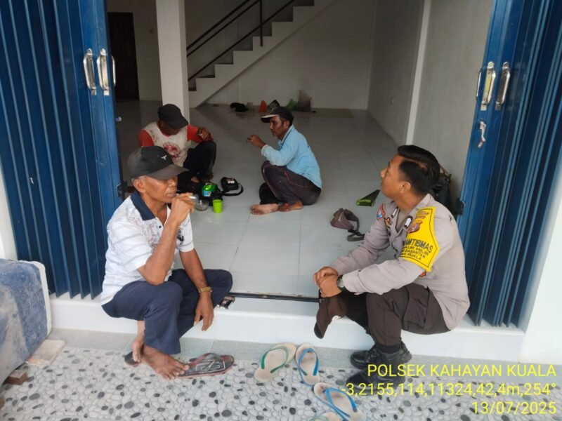 Polsek Kahayan Kuala melaksanakan giat Binluh himbauan tentang larangan Narkoba di wilayah kecamatan Kahayan Kuala