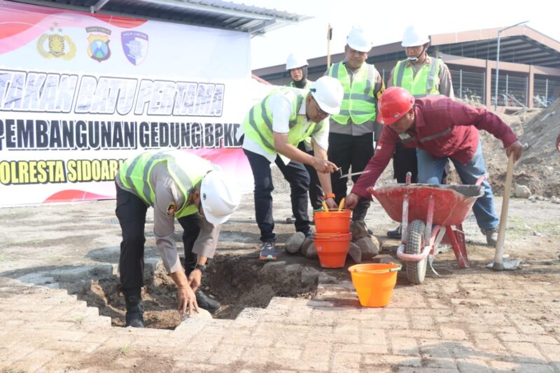 Peletakan Batu Pertama Gedung BPKB di Polresta Sidoarjo