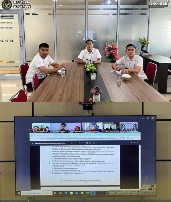 Rutan Batam Ikuti Sosialisasi Pelaksanaan Usulan Remisi dan Pengurangan Masa Pidana Jelang 17 Agustus Secara Virtual