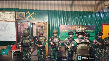 Perkuat Sinergitas, Satgas Pam Obvitnas PT.F.I. Yonif 611/Awang Long, Melaksanakan Komunikasi Sosial Dengan Masyarakat Mimika