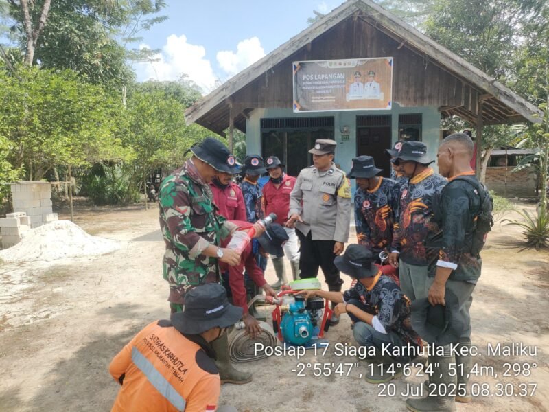 Cek Sarpras, Penanggulangan Karhutla diposko Poslap 17 Wilkum Polsek Maliku