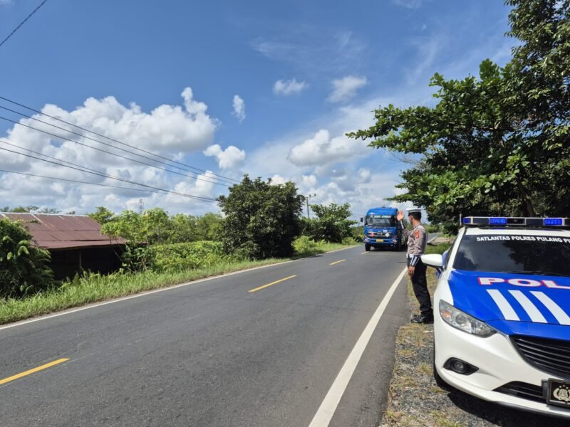 Sat Lantas Polres Pulang Pisau Laksanakan Patroli KTL dan Pencegahan Laka Lantas di Daerah Rawan