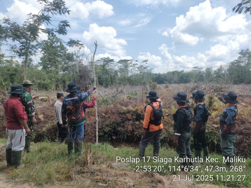 Kegiatan Patroli Terpadu Laksanakan Pengecekan daerah Rawan Karhutla Wilkum Polsek Maliku