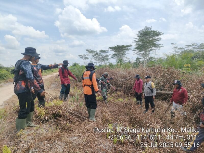 Patroli Lokasi Daerah Rawan Berpotensi Karhutla, Wilkum Polsek Maliku
