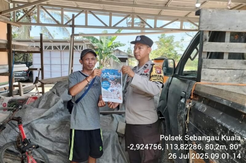 Kegiatan Sosialisasi Akun Media Sosial Humas Polres Pulang Pisau oleh personil Polsek Sebangau Kuala