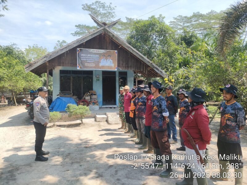 Apel Personel Satgas Karhutla Pos Lapangan Wilayah Hukum Polsek Maliku
