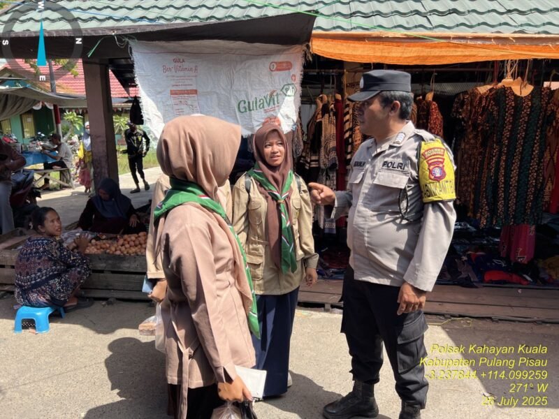 Polsek Kahayan Kuala melaksanakan giat Binluh himbauan tentang larangan Narkoba di wilayah kecamatan Kahayan Kuala