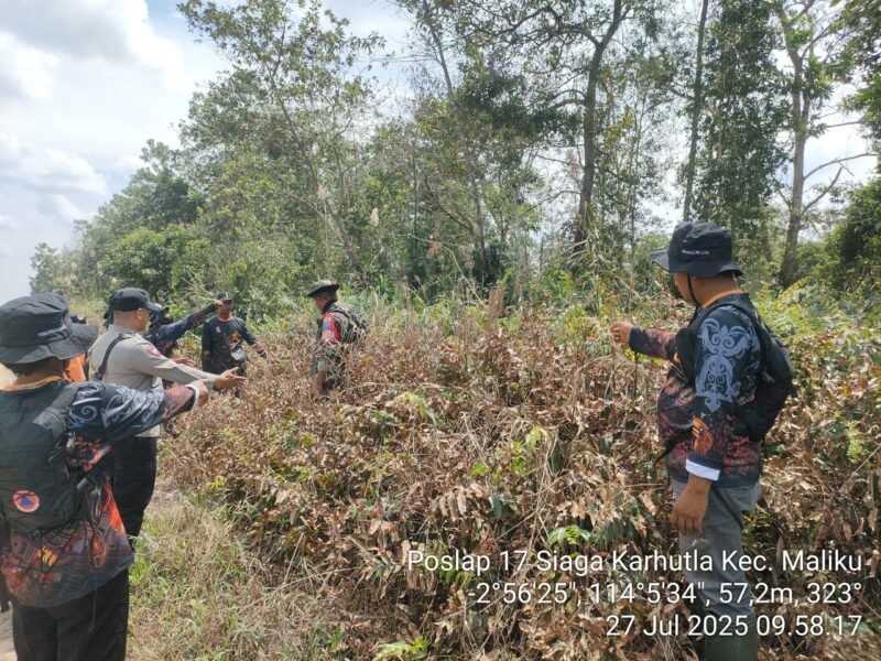 Patroli Terpadu Wilkum Polsek Maliku, Monitoring Lahan dalam Kondisi Kering