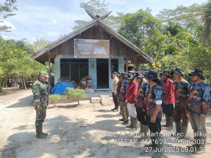 Apel Kesiapan Patroli Karhutla di Wilkum Polsek Maliku