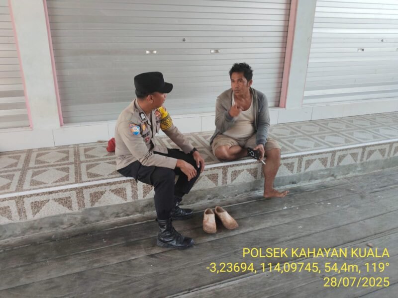 Polsek Kahayan Kuala melaksanakan giat Binluh himbauan tentang larangan Narkoba di wilayah kecamatan Kahayan Kuala