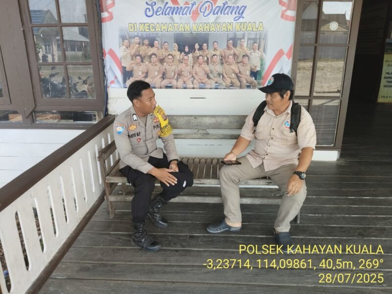 Personil Polsek Kahayan Kuala secara masif lakukan giat himbauan Stop dan Larangan bermain Judi Online