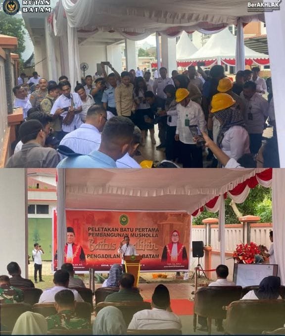 Karutan Batam Hadiri Peletakan Batu Pertama Pembangunan Musholla Baitus Shalihin Pengadilan Negeri Batam