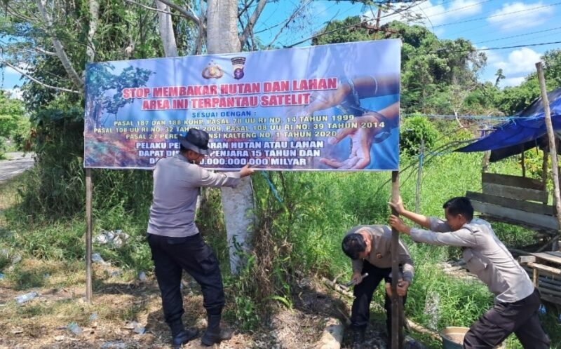 Spanduk Terpasang, Sosialisasi Jalan: Polres Pulpis Tegaskan Karhutla Dipantau Satelit