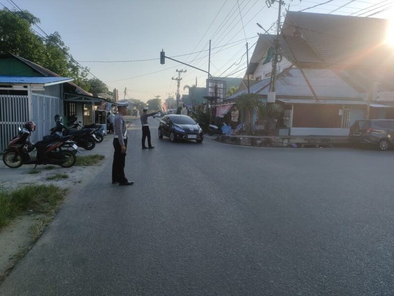 Personel Satlantas Polres Pulang Pisau Laksanakan Pengaturan Pagi