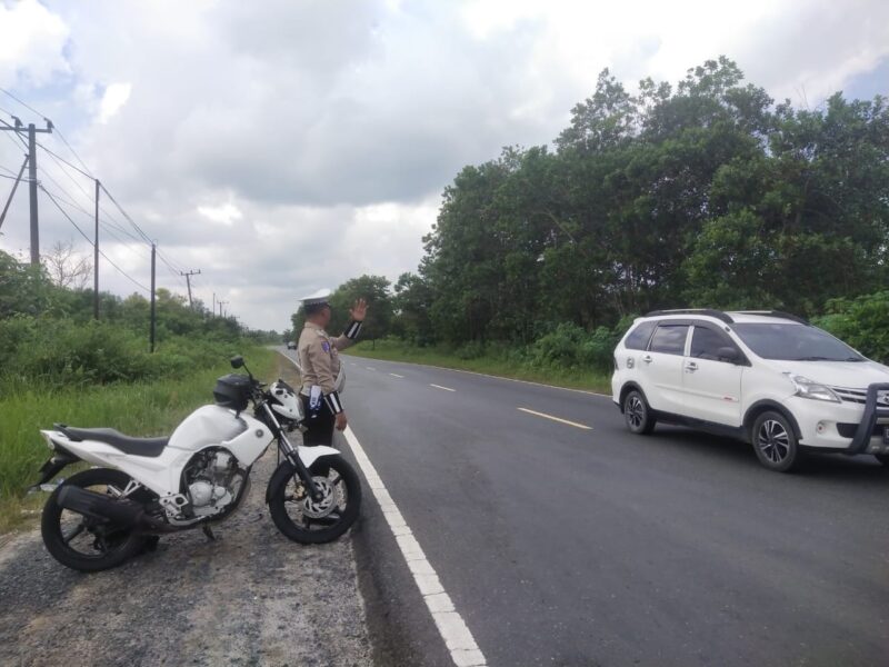 Satlantas Polres Pulang Pisau Laksanakan Patroli di Daerah Rawan Pelanggaran dan Laka Lantas