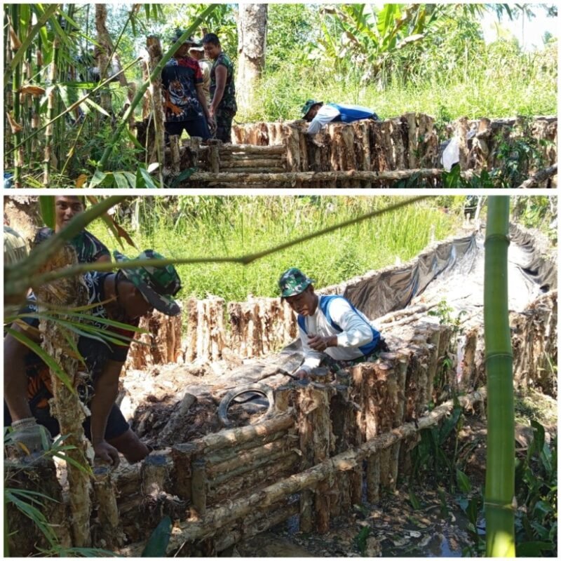 Satgas TMMD Ke-125 Kodim 1007/Banjarmasin Pasang Gorong-Gorong Demi Lancarnya Irigasi Sawah Warga