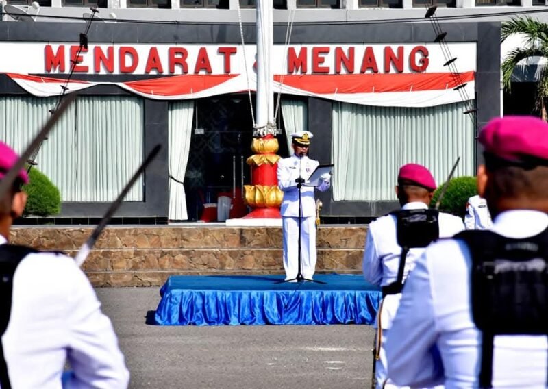 Prajurit Yonif 5 Marinir Laksanakan Upacara Peringatan HUT Kemerdekaan RI Ke-80 Tahun 2025