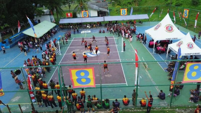 KOMPI FIREFOX TAMPIL GEMILANG, SABET JUARA I LOMBA VOLI ANTAR KOMPI YONIF 8 MARINIR