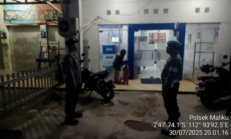Patroli Malam Polsek Maliku Menyambangi Lingkungan Obyek Vital
