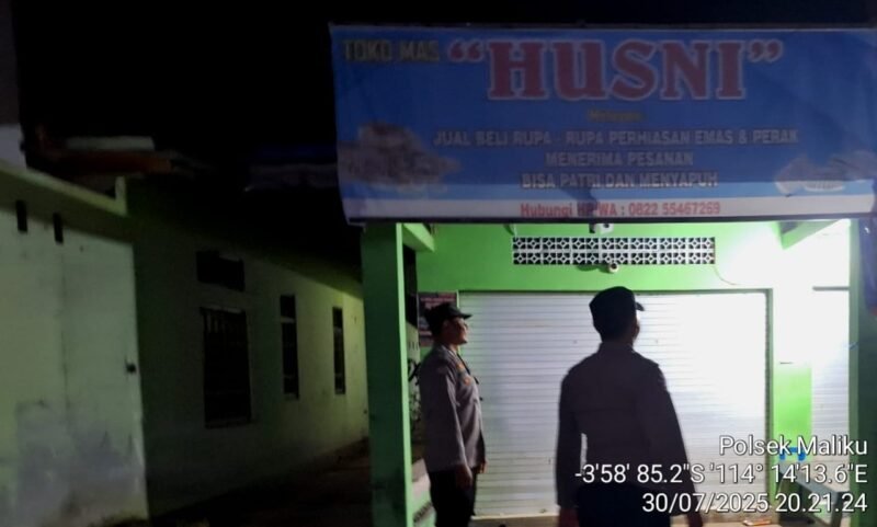 Polsek Maliku Aktif Laksanakan Kegiatan Patroli Malam di Wilkumnya