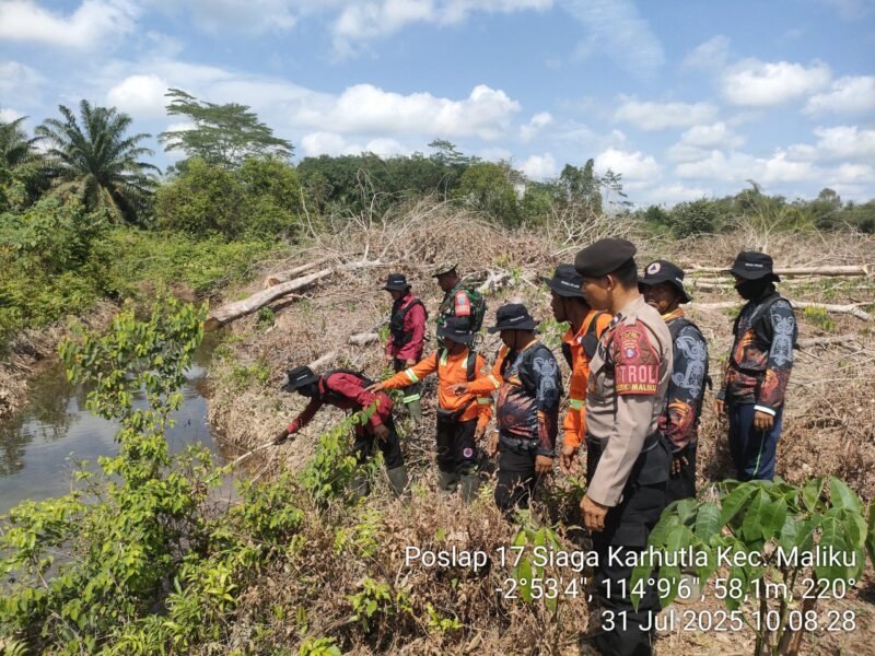 Patroli Terpadu Cek Lokasi Sumber Air di wilayah Daerah Rawan Karhutla Wilkum Polsek Maliku
