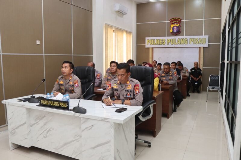 Tindak Lanjut Anev Sitkamtibmas oleh Kapolri: Polres Pulang Pisau Ikuti Arahan Kapolda Kalteng Secara Virtual