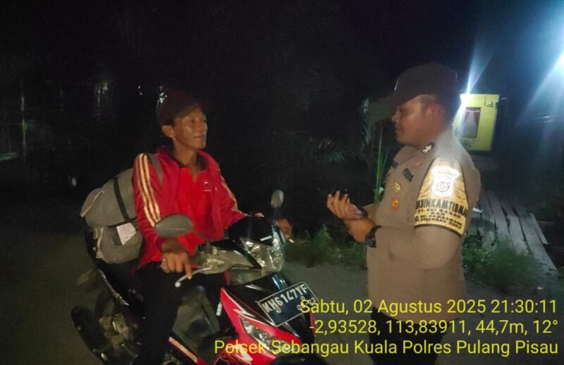 Polsek sebangau kuala gencarkan giat KRYD dimalam hari