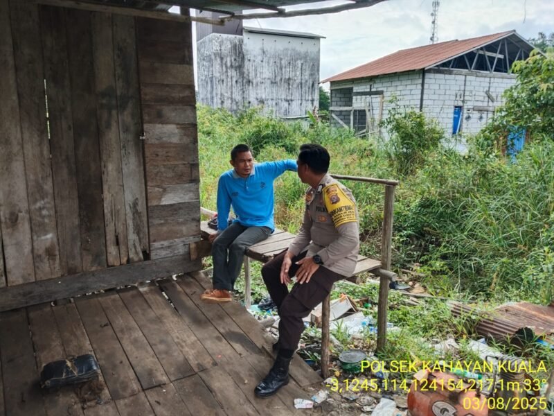 Polsek Kahayan Kuala melaksanakan giat Binluh himbauan tentang larangan Narkoba di wilayah kecamatan Kahayan Kuala