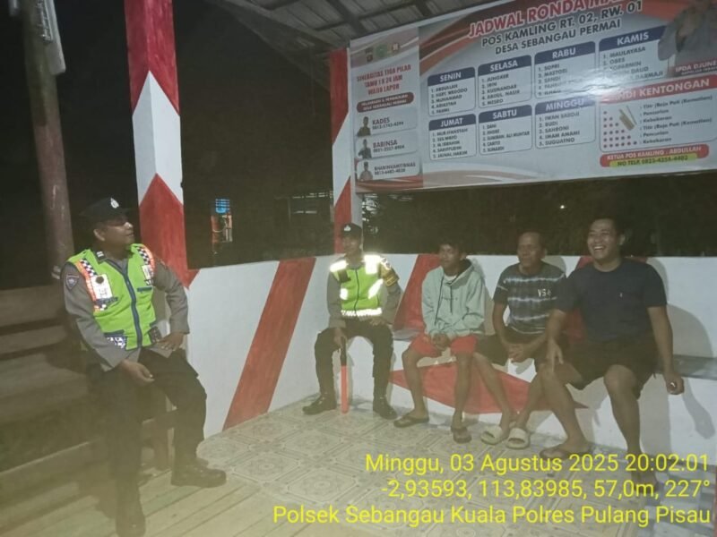 Personil Polsek Sebangau Kuala sambangi Warga Sekitar dan menyampaikan Himbauan Kamtibmas kepada masyarakat