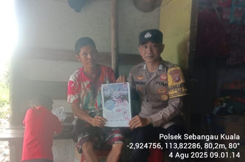 Kegiatan Sosialisasi Akun Media Sosial Humas Polres Pulang Pisau oleh personil Polsek Sebangau Kuala