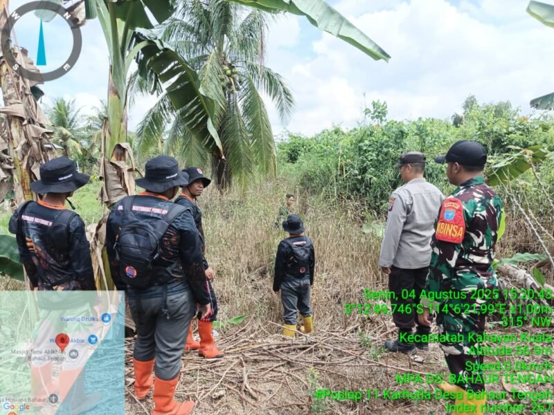 Personel Polsek Kahayan Kuala sambangi warga dan Memberikan himbauan Tentang Larangan Membakar hutan dan lahan