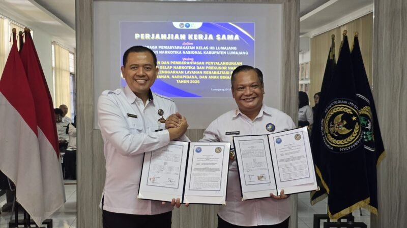 Penandatanganan MoU Antara Lapas Lumajang dan BNNK Lumajang untuk Pencegahan dan Penanggulangan Narkotika di Tahun 2025